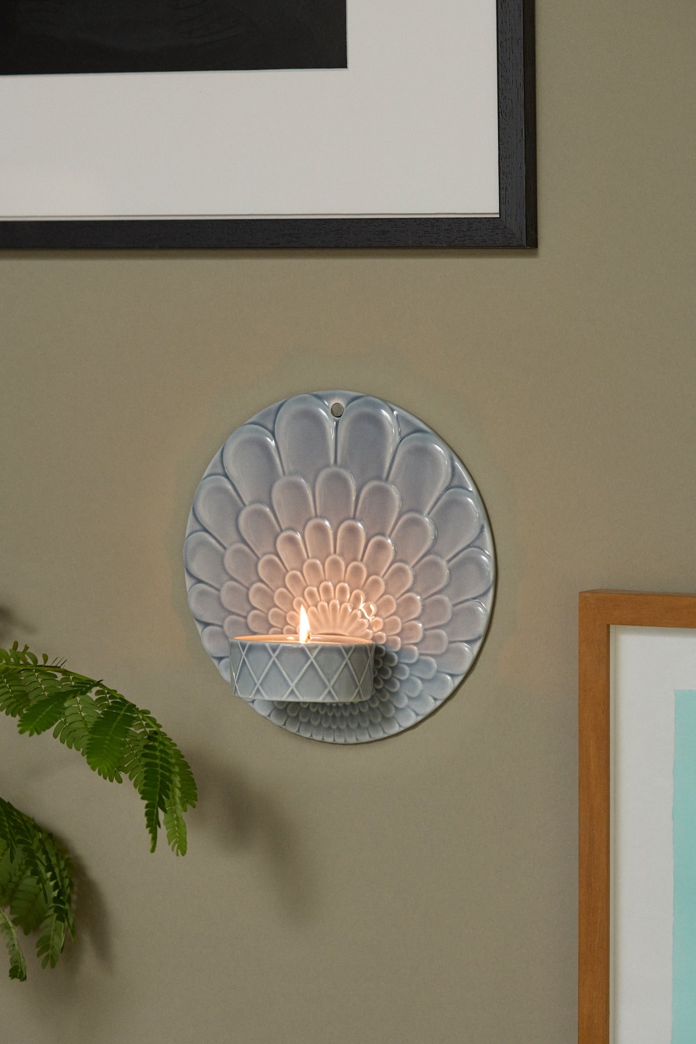 Pipanella Harlequin Large wall votive Bluegrey
