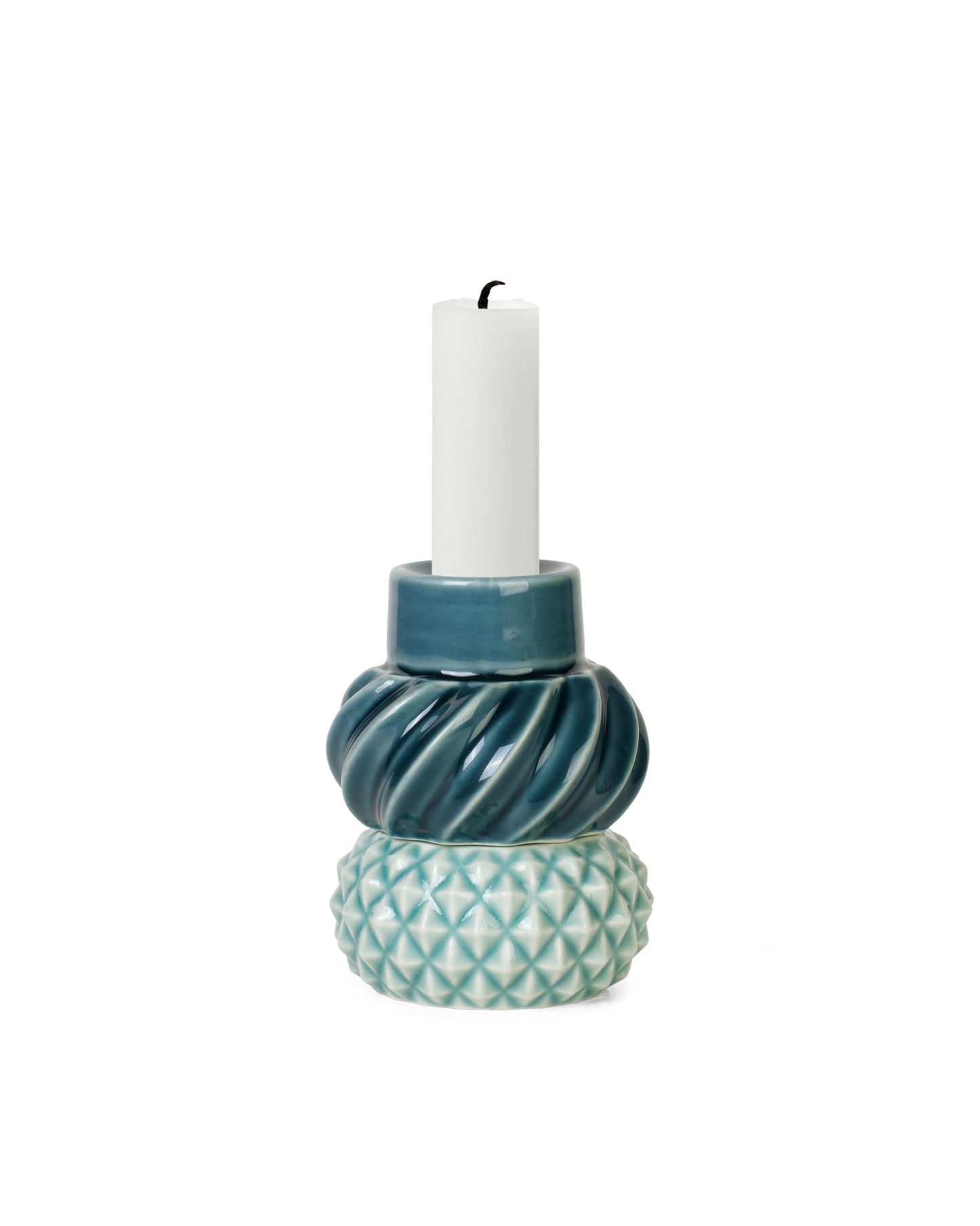 Samsurium Candlestack Two, Petrol & Peacock set of 2 pcs.