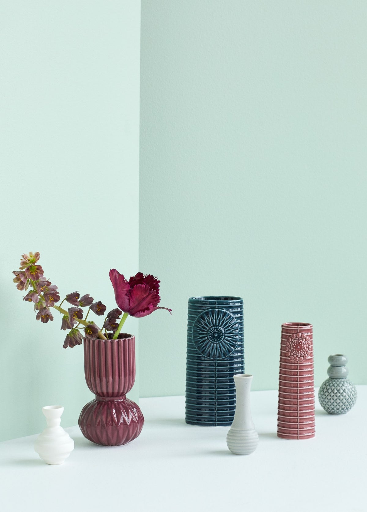 Pipanella Lines Oval vase, petroleum