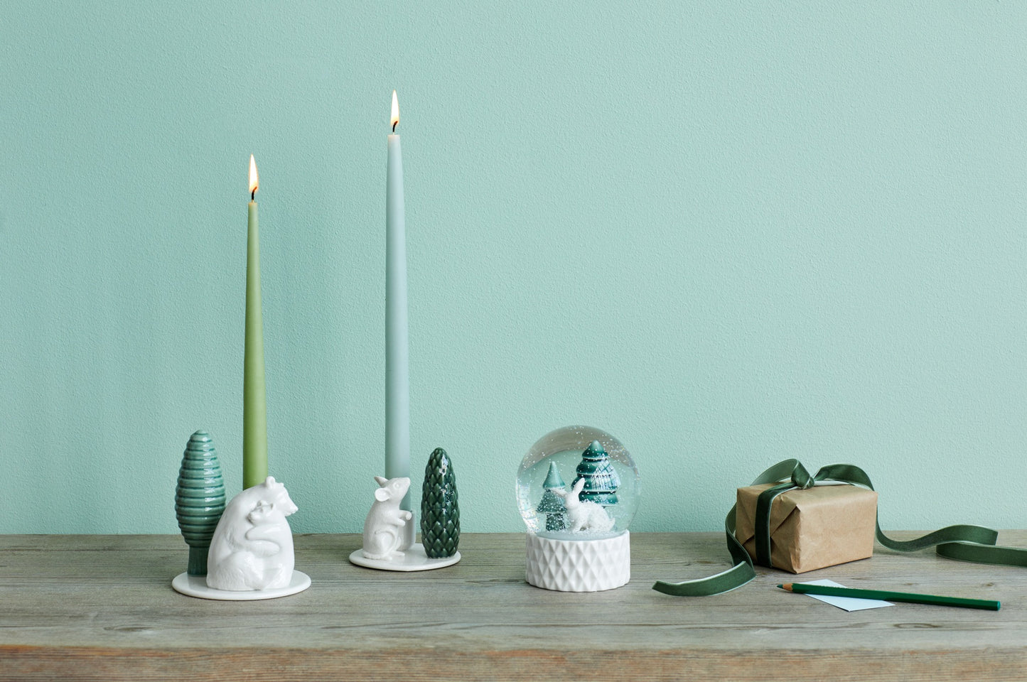 Winter Stories snow globe rabbit