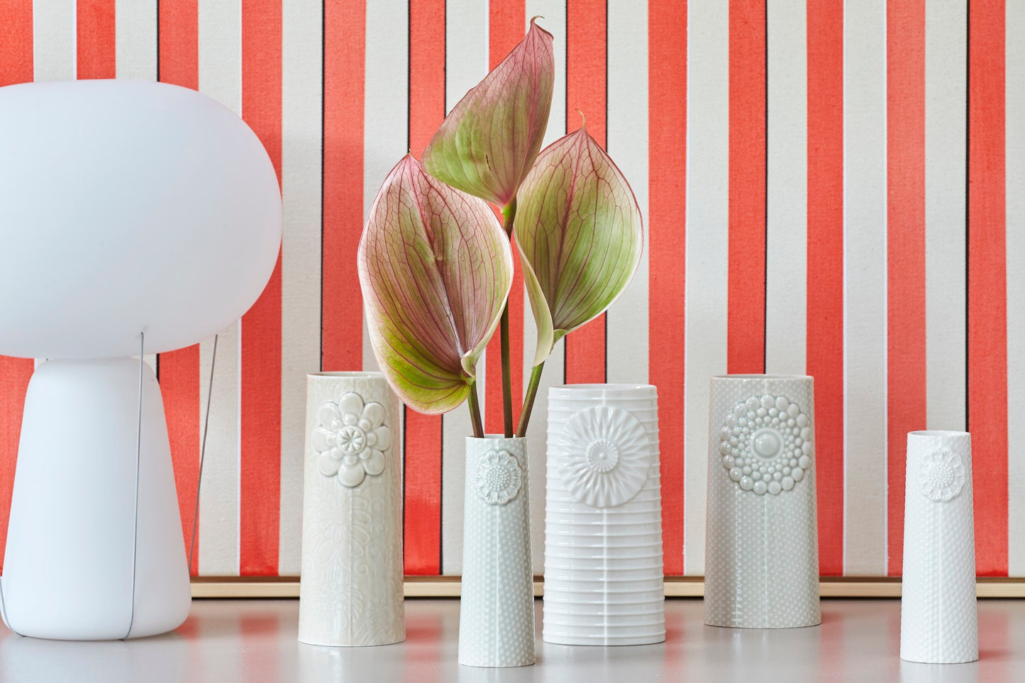 Pipanella Lines Oval White vase