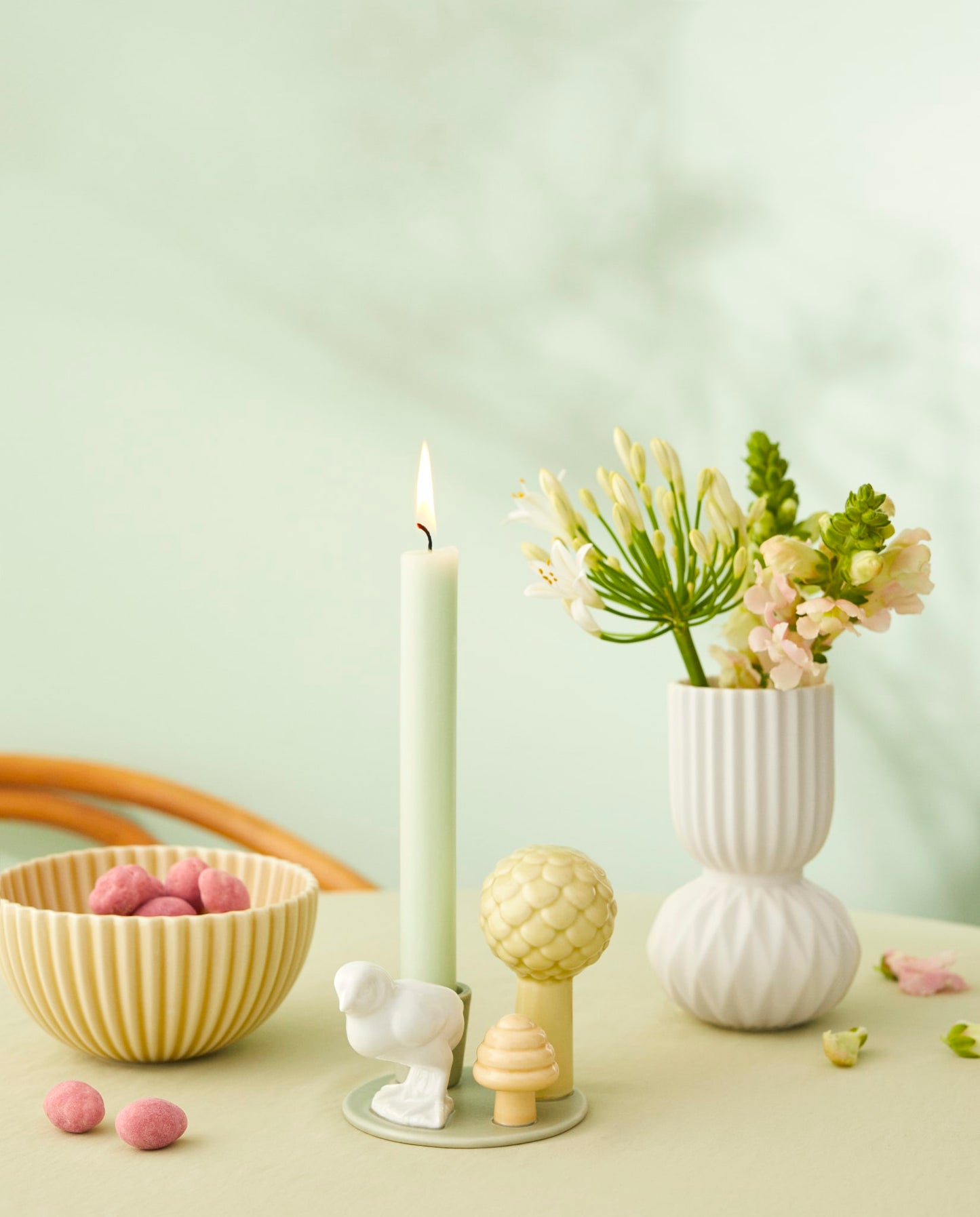 Sweet Stories Chick Candlestick Sage