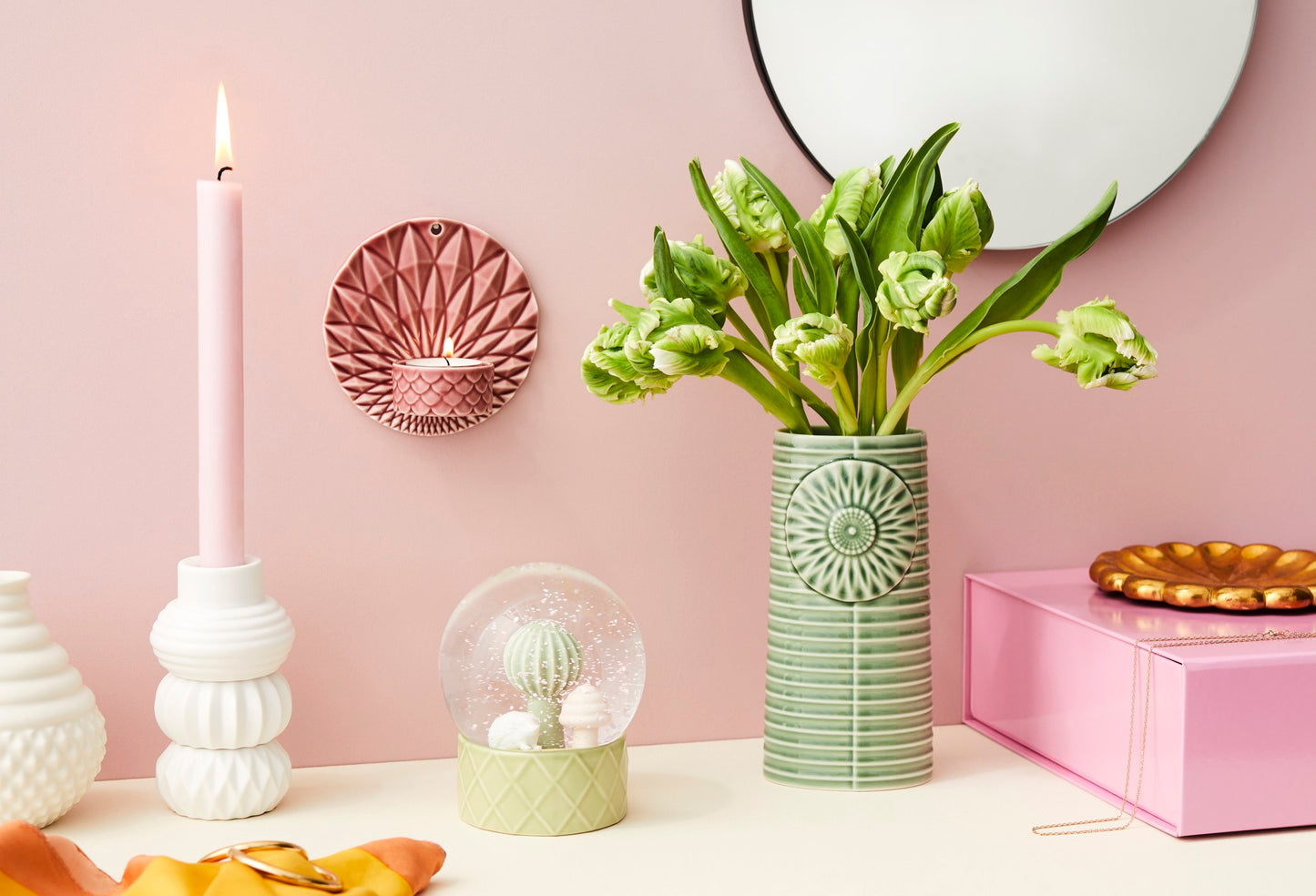 Pipanella Wall Votive Scales Dusty Rose