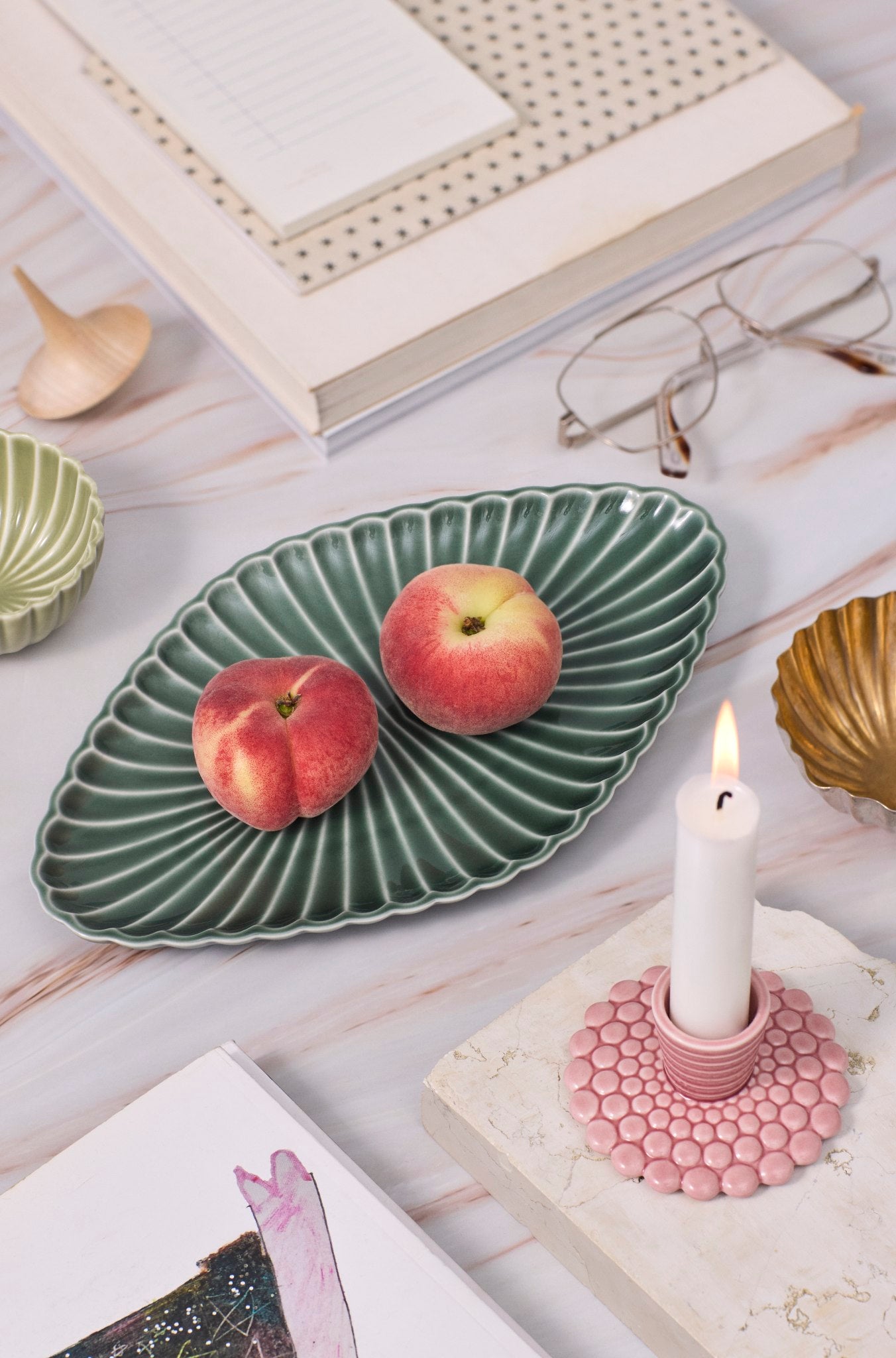 Pipanella candlestick bubble lines dusty rose