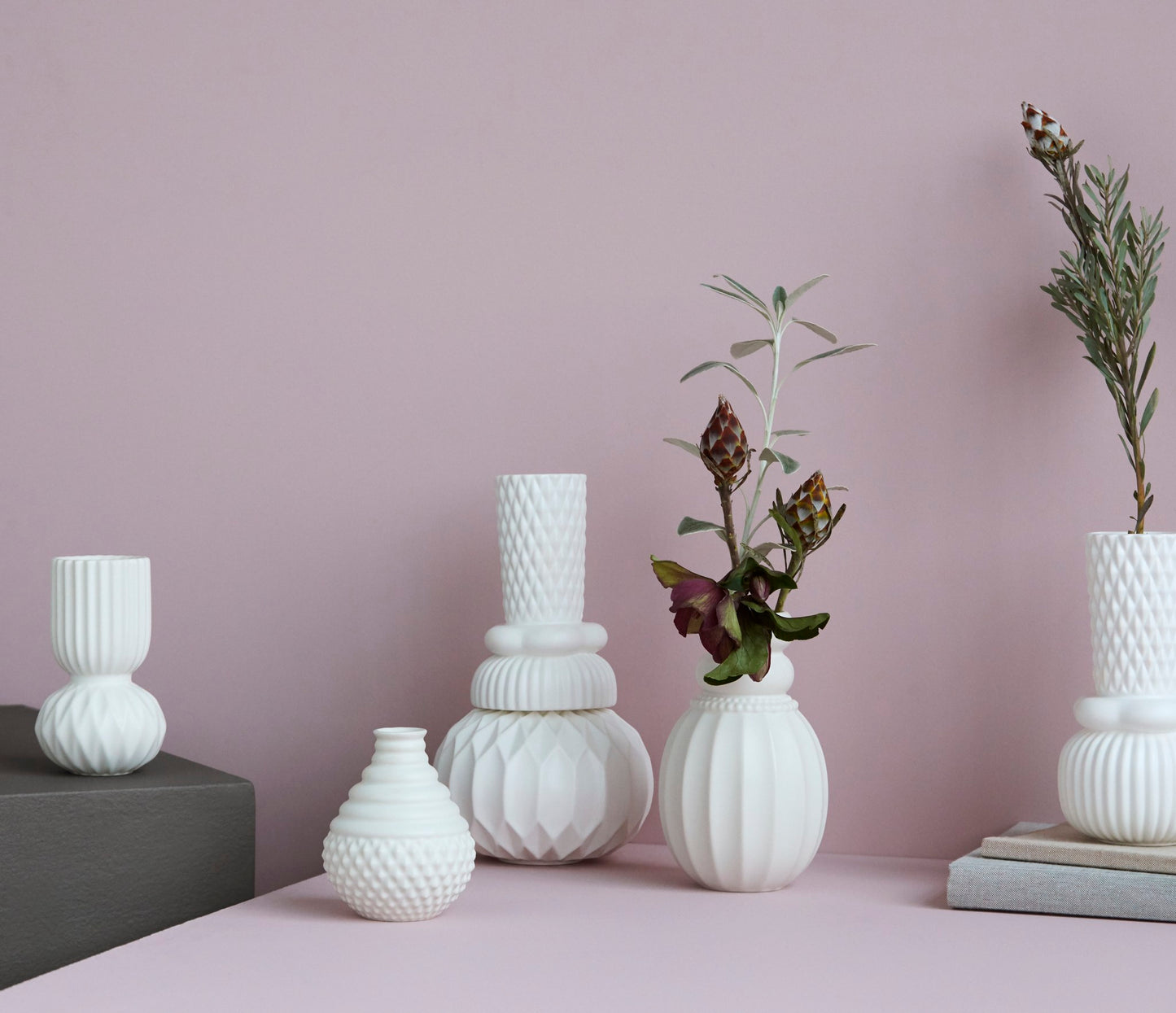 Samsurium Rufflebell vase, hvid