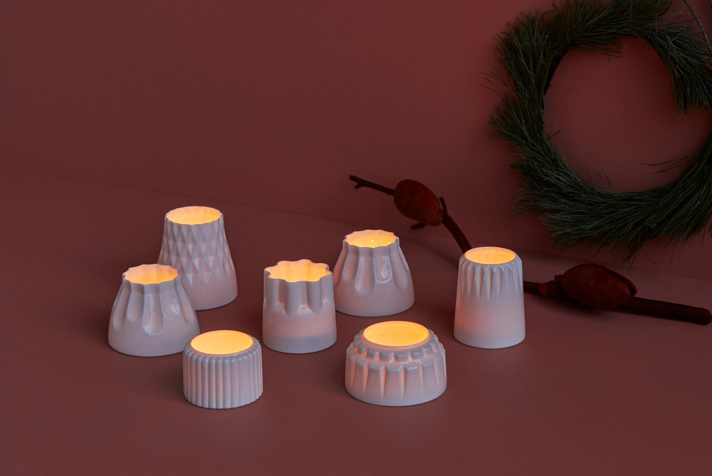 Alba FLOCK 4 VOTIVE CANDLE HOLDERS