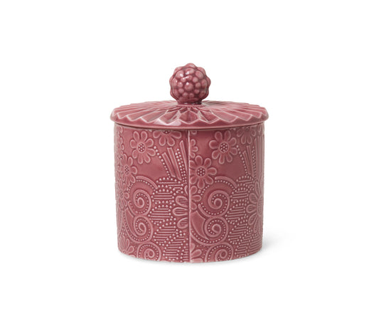 Pipanella Lid Jar Tall Flower Dusty Rose