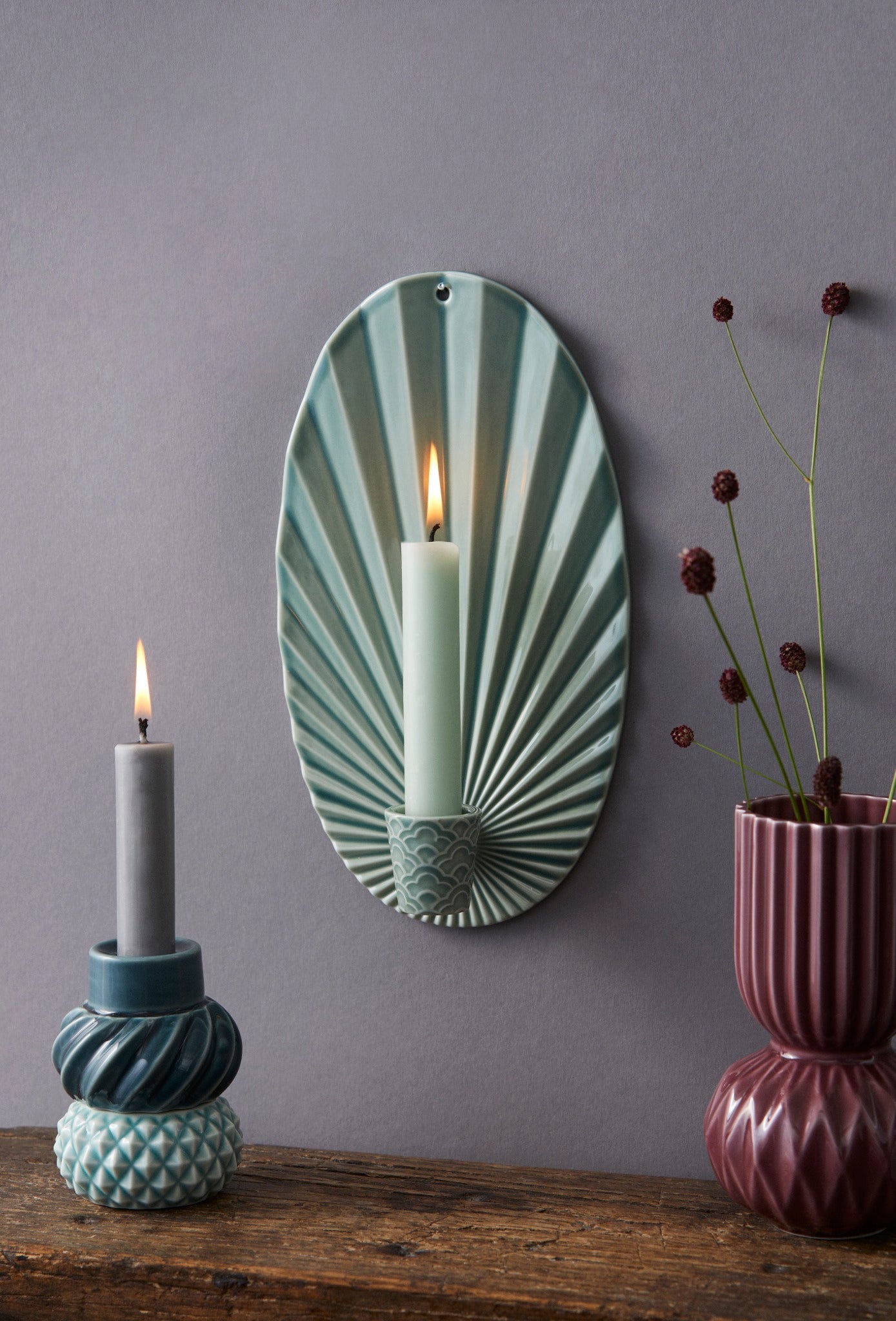 Pipanella Waves Candle Sconce Peacock